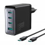 Joyroom Ultra Wall Charger, 100 Watt, 4 USB Ports, Black - JR-TCG04EU