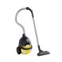 Electrolux CompactGo Bagless Canister Vacuum Cleaner with Attachments, 1600W - Black and Yellow