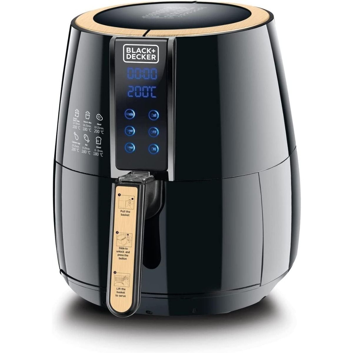 Black Decker AerOfry Air Fryer 1500 Watt 4 Liters Black AF400
