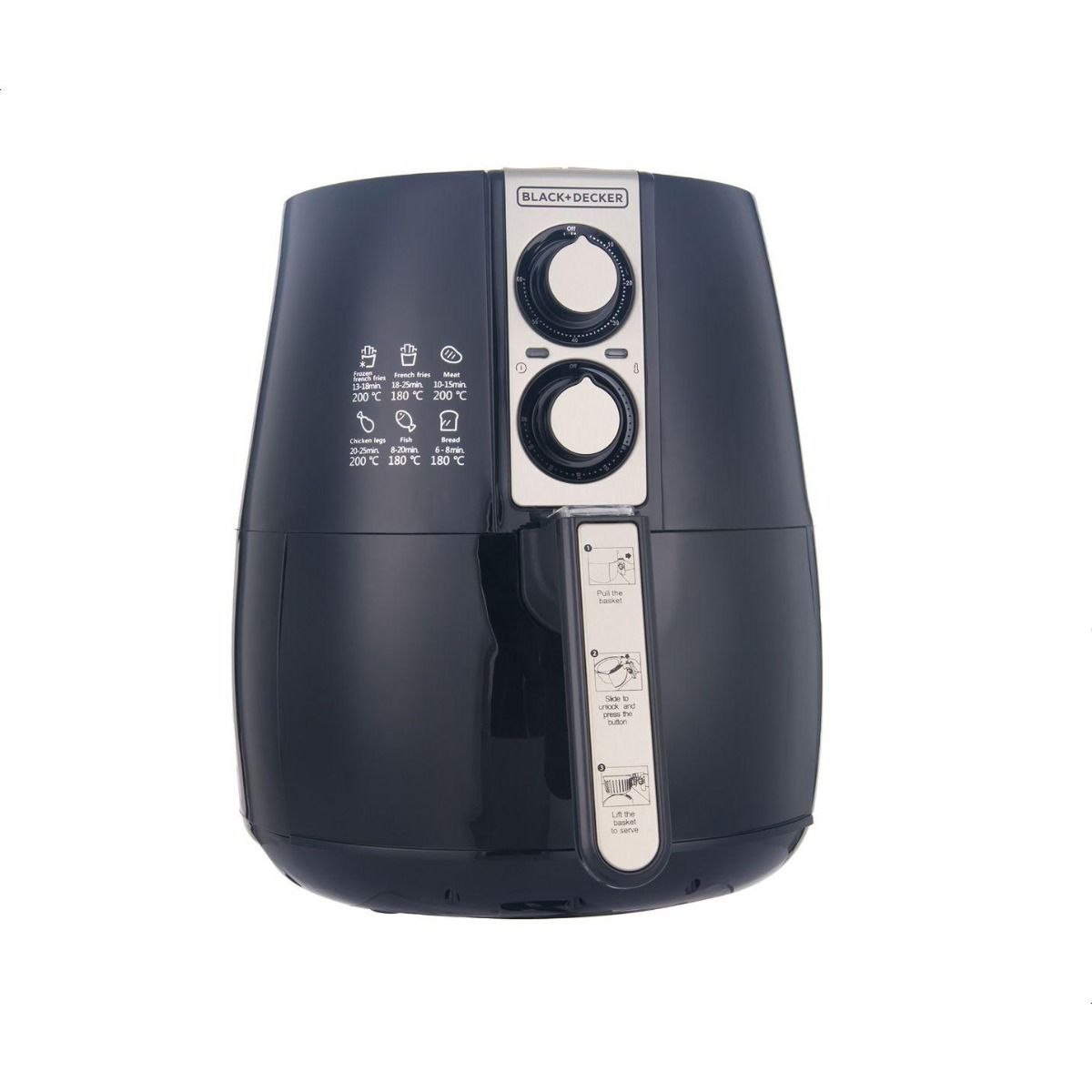 Black and Decker AerOfry Air Fryer 1500 Watt 4 Liters Black
