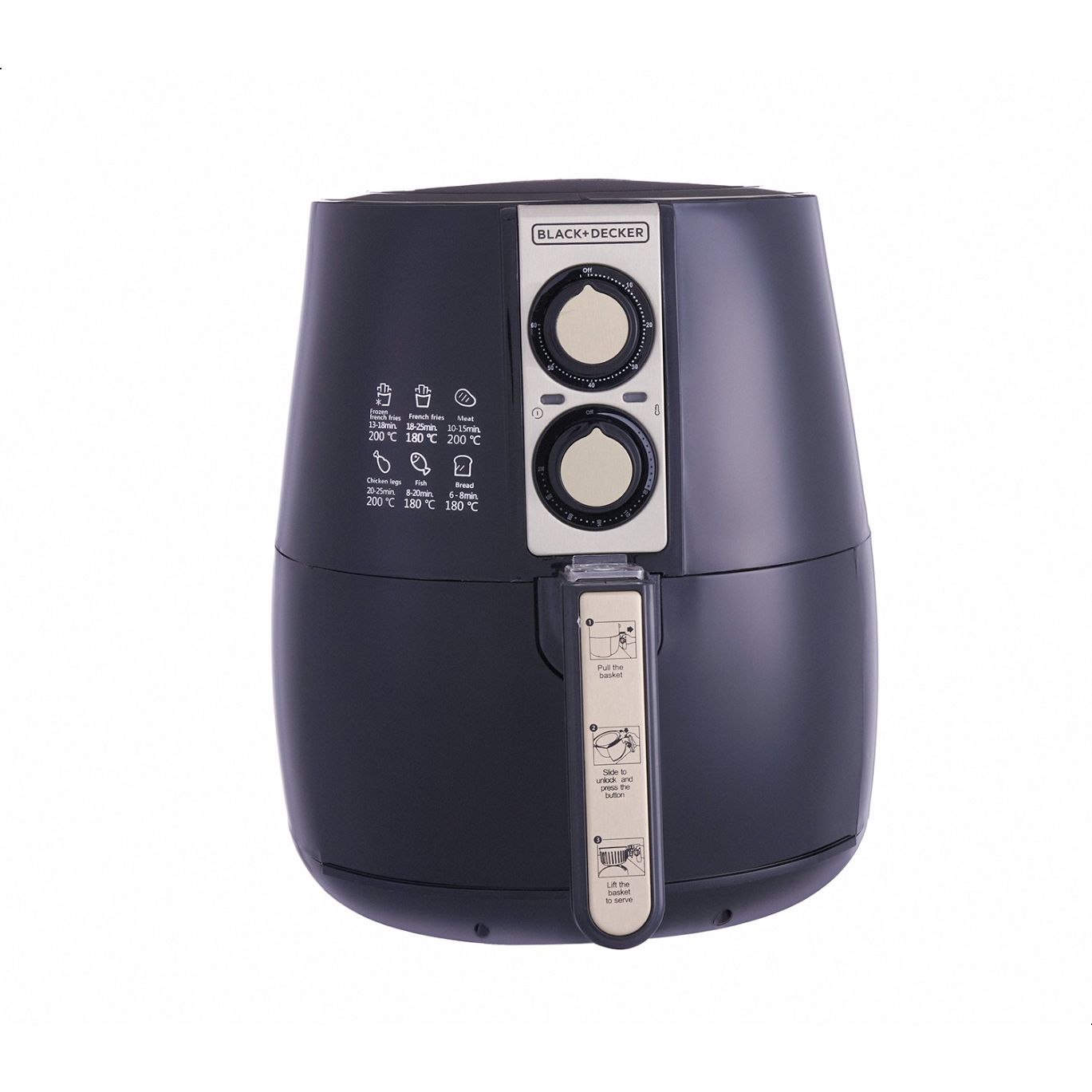 Black Decker AerOfry Air Fryer 1500 Watt 4 Liters Black AF300