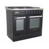 بوتجاز غاز بريميوم دوبل شيف، 5 شعلات، ستانلس ستيل/اسود - PRM6090SB-1GC-511-IDSP-DH
