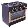 بوتجاز غاز بريميوم، 5 شعلات، اسود - PRM6090EB-GC-511-IDSF-P-EU-C