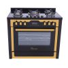 Unionaire Gas Cooker, 5 Burners, Black Glass- C6090GB1GC383IDSPSPC