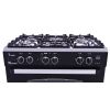 بوتجاز غاز يونيون اير اي كوك، 5 شعلات، فضي واسود- C6080SS-NC-511-IDSC-2W