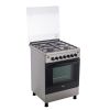 Zanussi Freestanding Gas Cooker, 4 Burners, steel plus  Silver- ZCG622A6XA