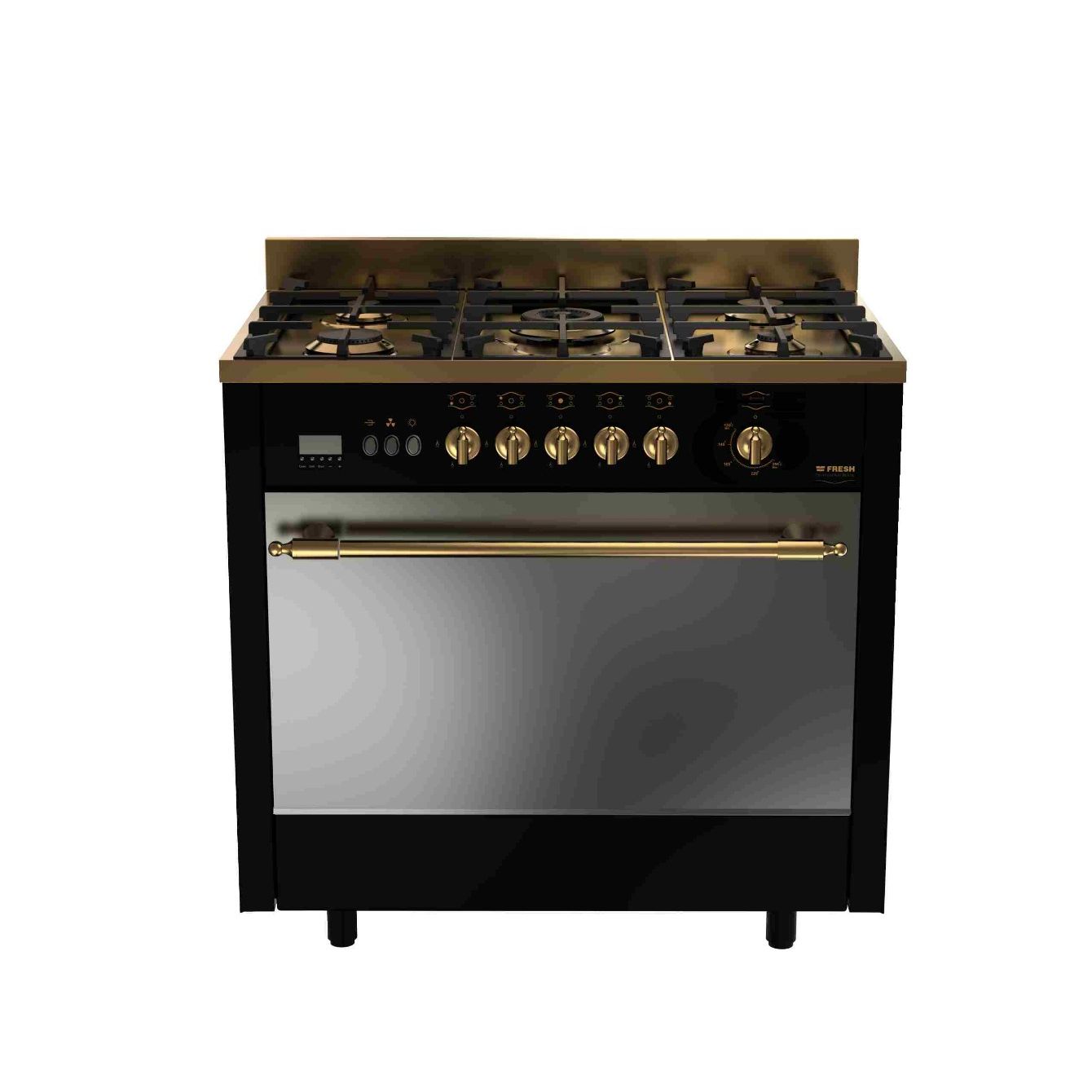 Fresh Rustic Gold Gas Cooker 5 Burners Black 10094 price in
