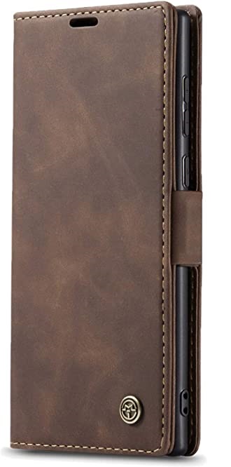 Kowauri Galaxy Note 20 Ultra Case,Leather Wallet Case Classic Design with Card Slot and Magnetic Closure Flip Fold Case for Samsung Note 20 Ultra 5G (Coffee)