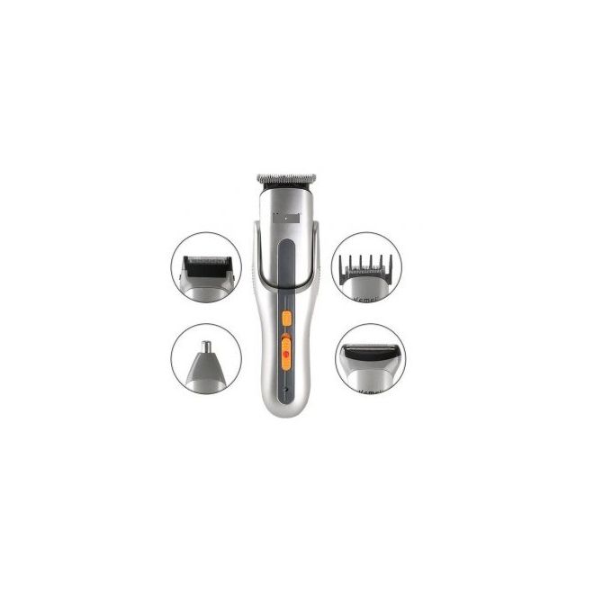 Max Brawn 8 In 1 Rechargeable Hair Clipper, Silver - MP-6680, with Gift Bag