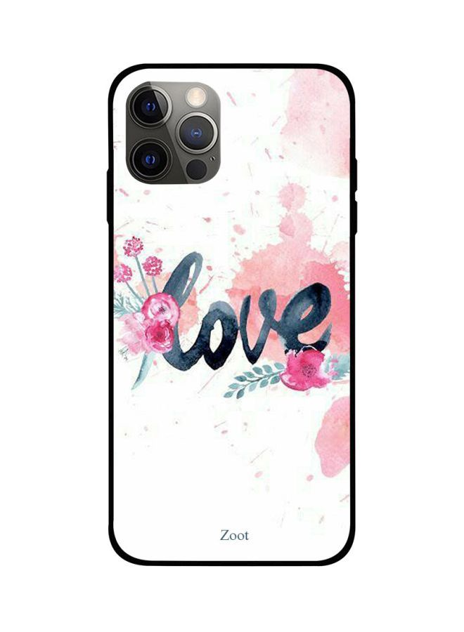 Love Pink Flowers Printed Back Cover for Apple iPhone 12 Pro Max