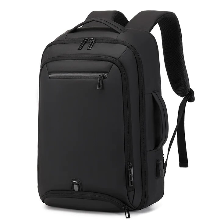 Rahala Expandable Laptop Backpack with USB Charging for 15.6 Inch Laptops, Black - Rl-5306