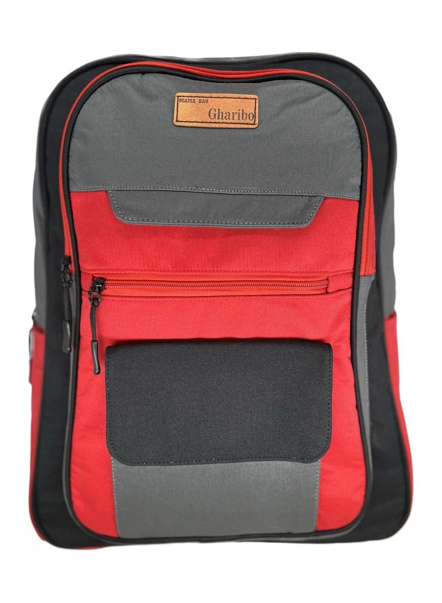 Gharibo Bags School Backpack For Kids Normal Pattern Grey and Light Red Product detail page