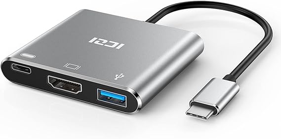 ICZI 3 in 1 USB-C Hub for Type-C Devices - Grey