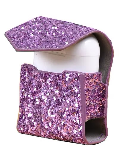Leather Case for Apple AirPods- Glitter Purple