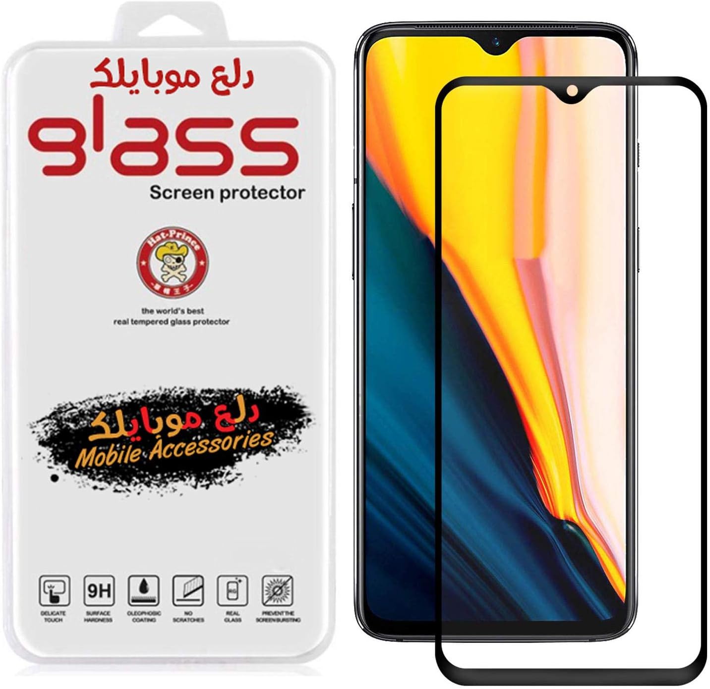 Dl3 Mobilk Glass Screen Protector for Samsung Galaxy A10S - Transparent with Black Frame