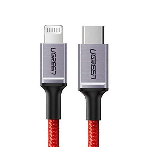كابل يوجرين بموصل USB فئة C الى لايتنينج، طوله 1 متر، احمر - 20309