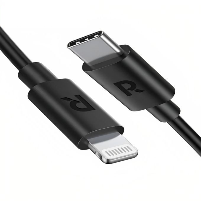 كابل من USB فئة C إلى لايتنينج راف باور، 1 متر، اسود -RP-CB1016