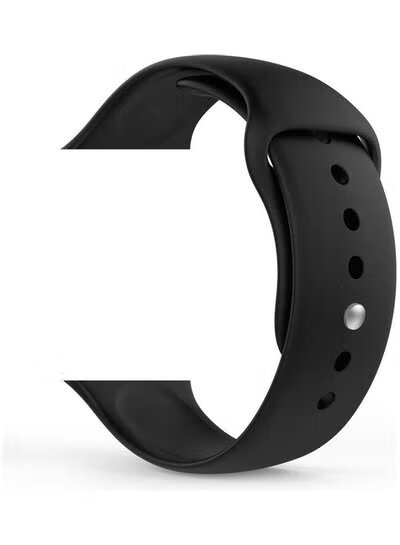 Silicone Sport Replacement Strap for Apple Watch 2015 and 2016, 38mm - Black