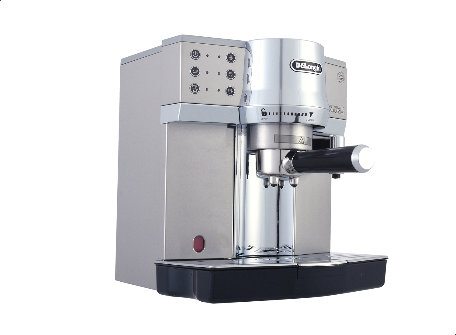 Delonghi Pump Espresso Coffee Machine, 15 Bar, Silver - EC 850.M