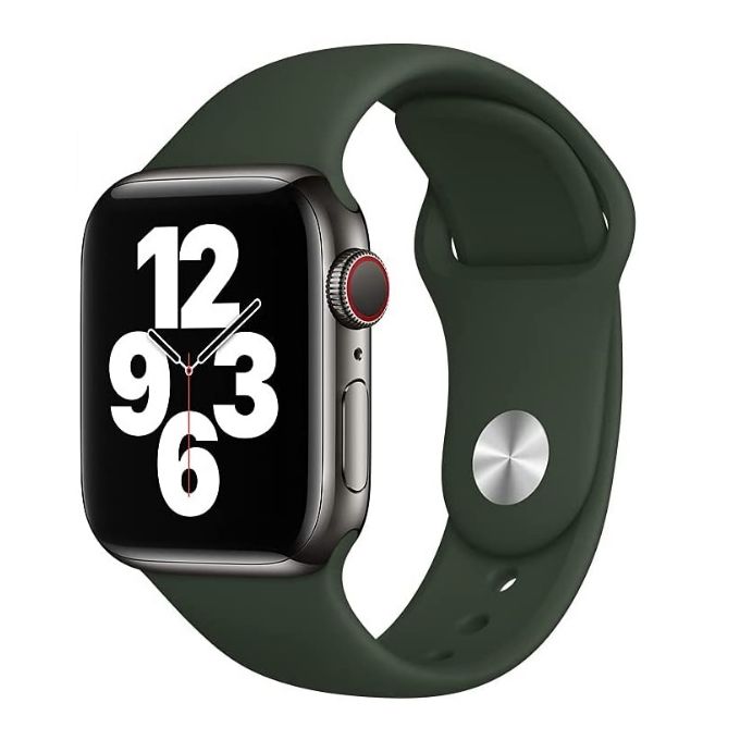 Rubber Smart Watch Strap for Apple Watch Series 1-2-3-4, 42-44 mm - Dark Green