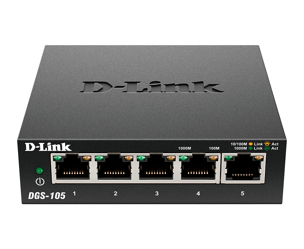D-Link Desktop Switch, 5 Ports - DGS-105