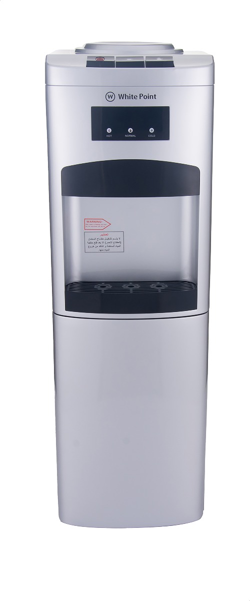 White Point Hot, Cold and Normal Water Dispenser with Cabinet, Silver - WPWD 1316CS
