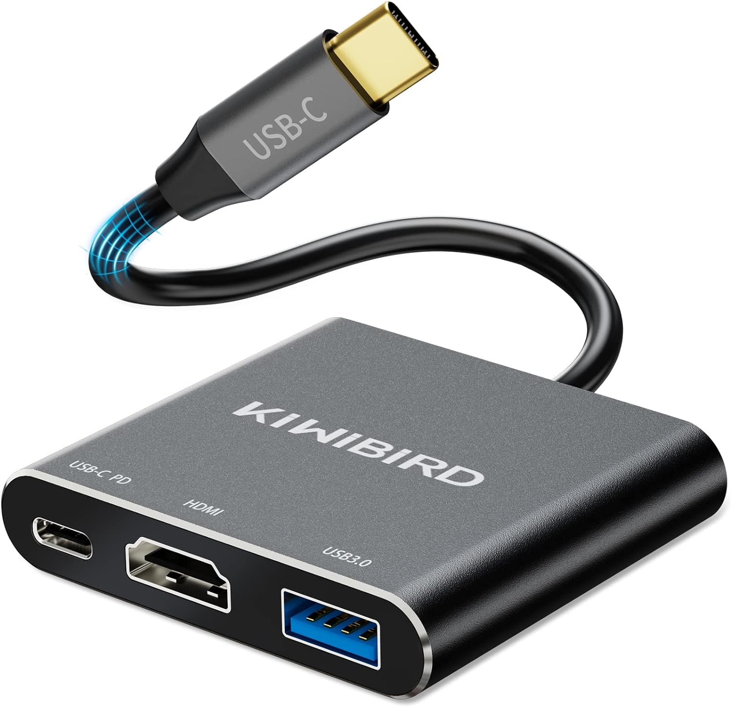 Kiwibird USB Type C 3 in 1 Adapter - Black