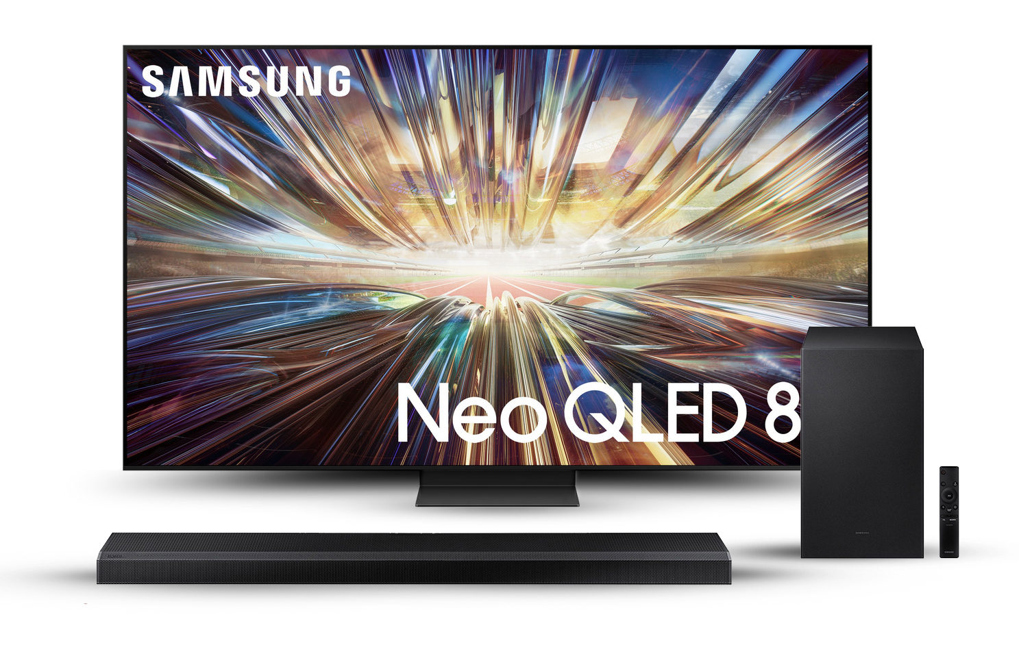 Samsung 65 Inch 8K UHD Smart Neo QLED TV with Built-in Receiver - 65QN800D, with 3.1.2 Channel Sound Bar- HW-Q700A with Shahid and Watchit 6 Months