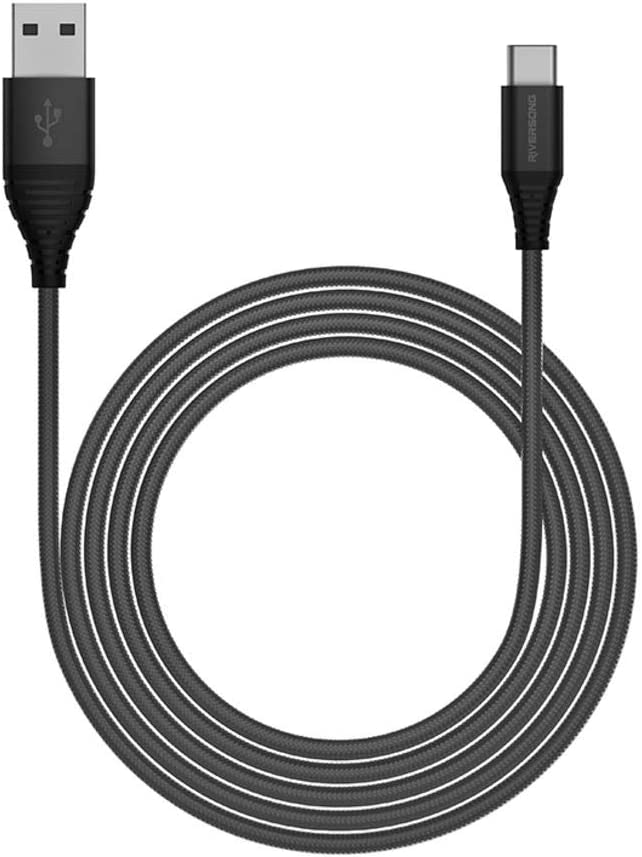 Riversong Alpha S Charging Cable, USB-A to USB-C, 1 Meter, Black - CT32