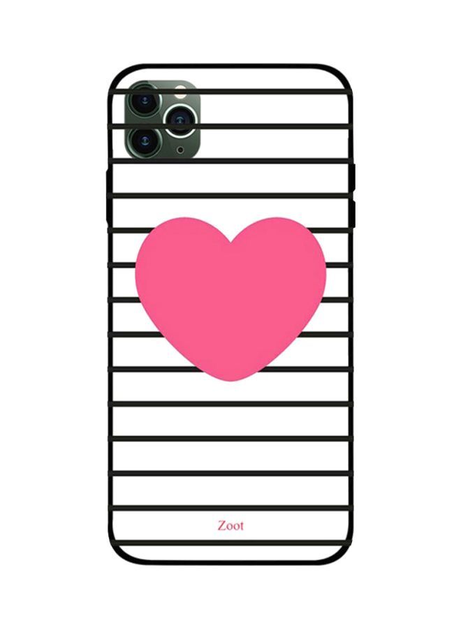 Pink Heart Stripes Printed Back Cover for Apple iPhone 11 Pro Max