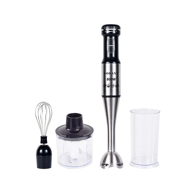Sokany 4 In 1 Hand Blender Set, 800ml, 800 Watts, Silver and Black - SK-768-4