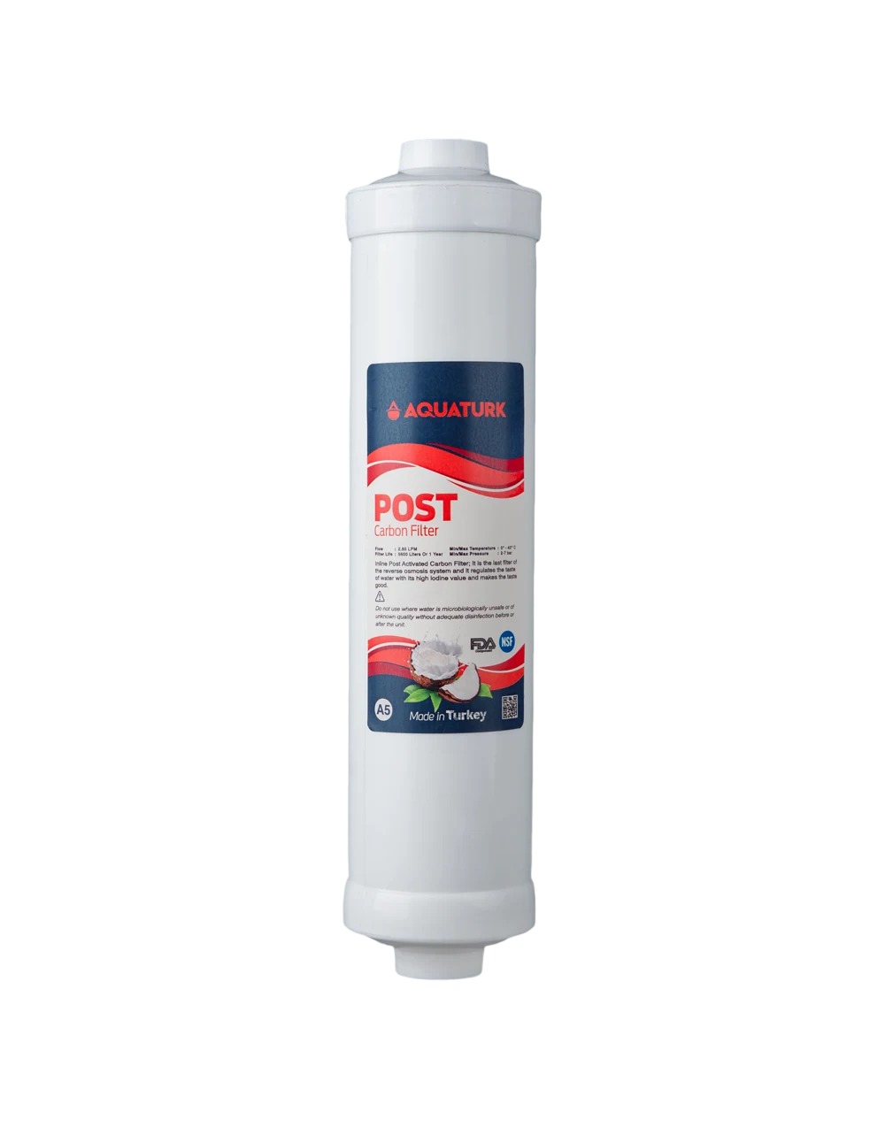 AquaTurk Forth Stage Post Carbon Compact Water Filter Cartridge
