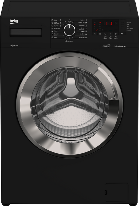 Beko Automatic Front Loading Washing Machine, 8 Kg, Inverter Motor, Black - WTV 8612 XBCI