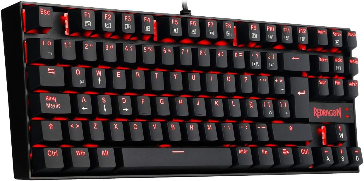 Redragon Gamer TKL K552 Red Backlight, Blue Switches PC Mechanical Keyboard