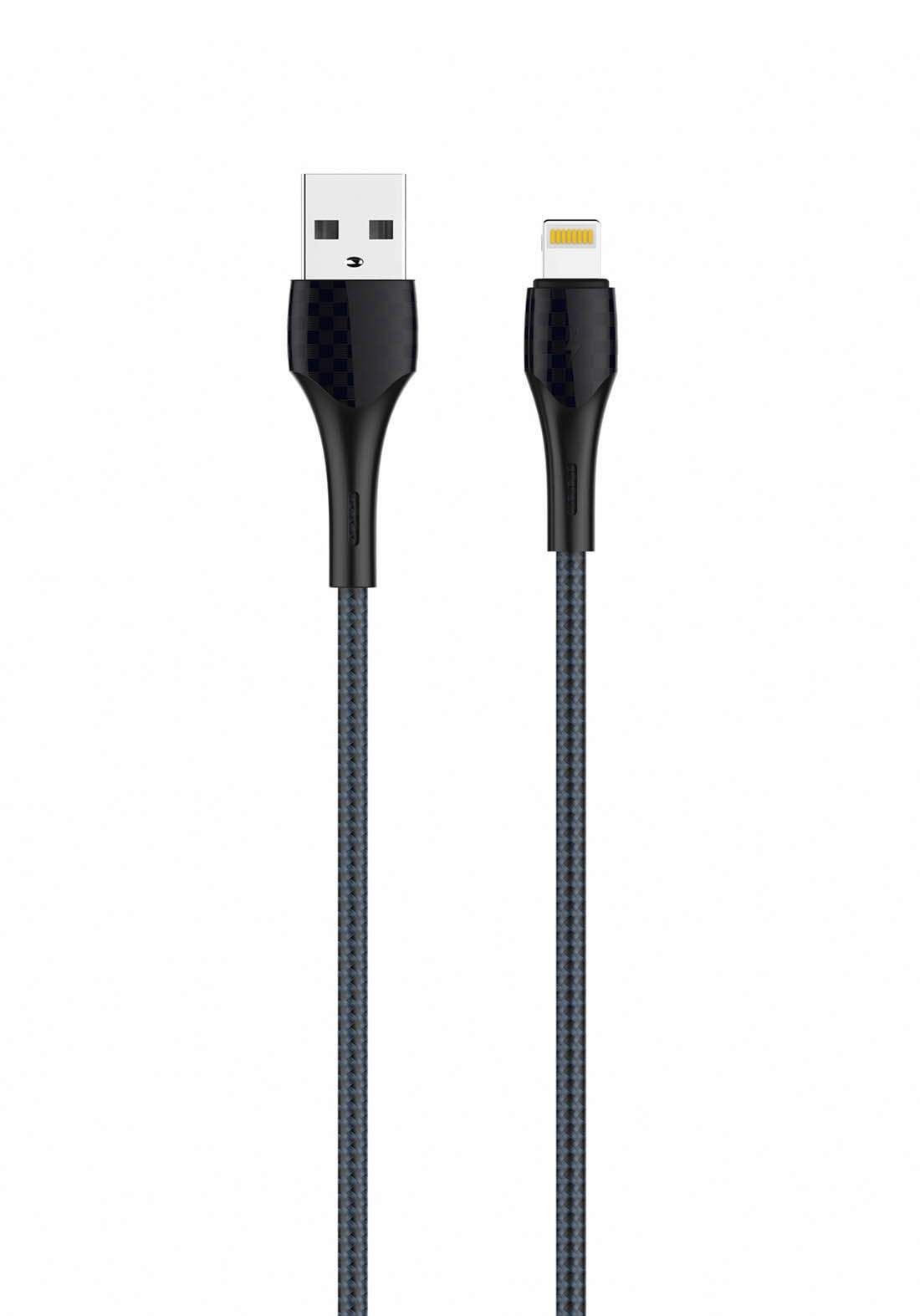 كابل شحن USB فئة A الى لايتنينج لدنيو، 1 متر، 2.4 امبير، رمادي - LS521