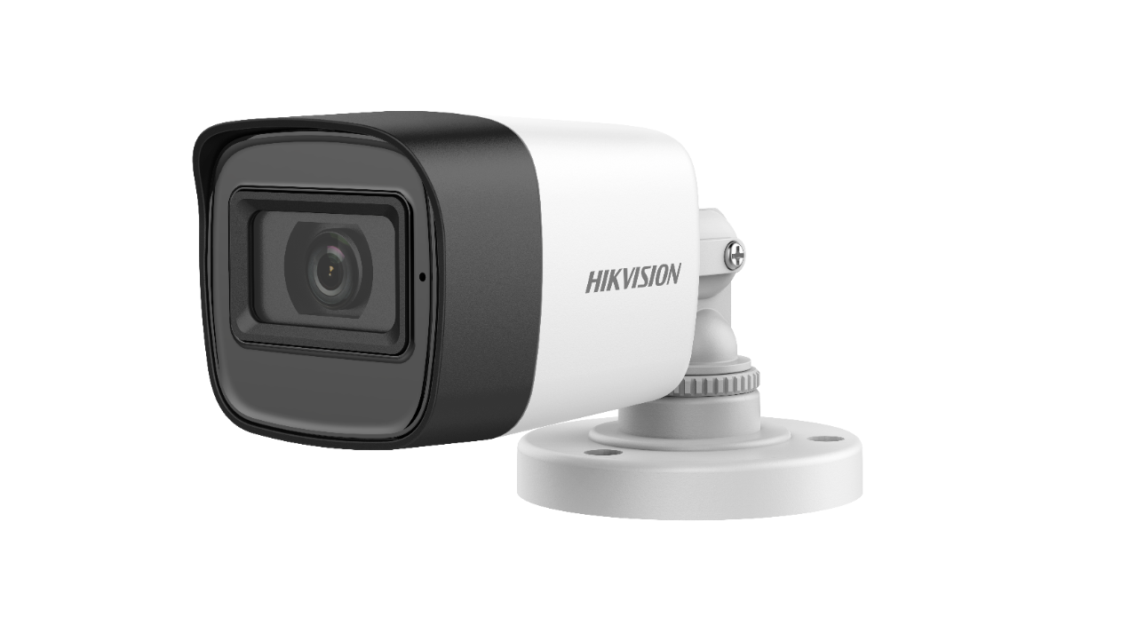 Hikvision 2MP Fixed Mini Bullet Camera with Built-in Mic, 3.6MM, White and Black - DS-2CE16D0T-ITPFS