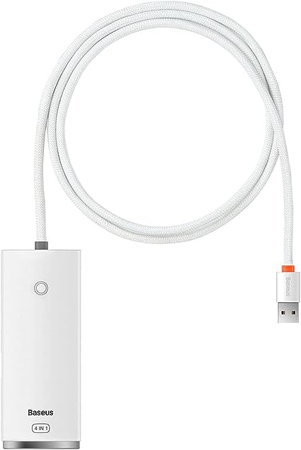 Baseus Lite Series 4-Port USB-A HUB Adapter (USB-A to USB 3.0 * 4) 1m White