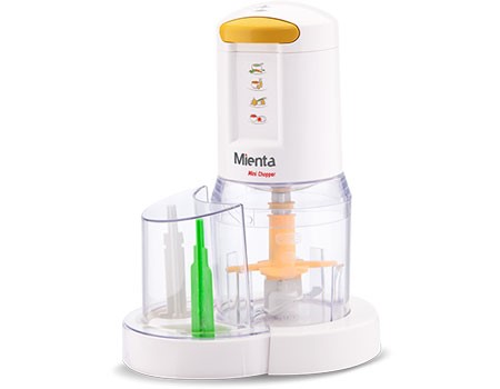 Mienta Mini Chopper With Molokhia Blade, 400 Watt, White - CH173