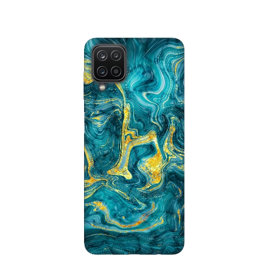 Marble Blue Gold Printed Back Cover for Samsung Galaxy A12