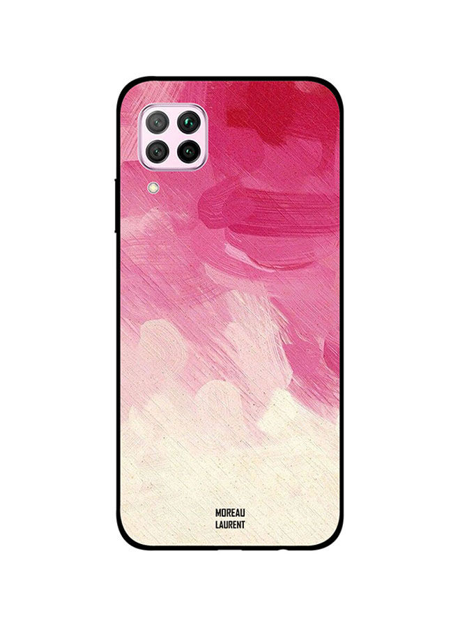 Moreau Laurent Red Pink  and Off White Pattern Printed Back Cover for Huawei Nova 7i