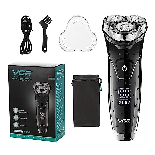 VGR Premium Rechargeable Shaver, Wet and Dry, Black - V-318