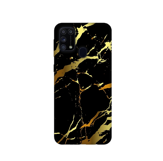 Gold Black Marble Printed Silicone Back Cover for Samsung Galaxy M31