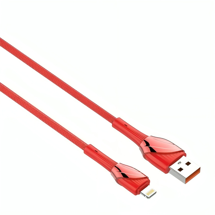 كابل شحن USB-A الى لايتنينج لدينو، 1 متر، 30 وات، احمر - LS661