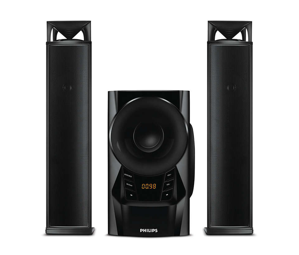 Philips Bluetooth Speaker System, Black - MMS2160B