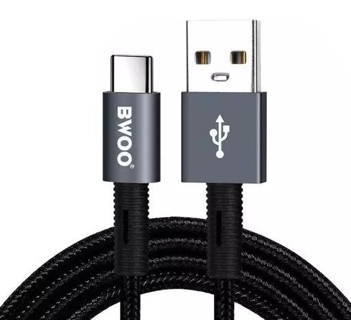 كابل USB فئة C بي دبليو او او، طوله 1 متر، اسود - BO-X211C