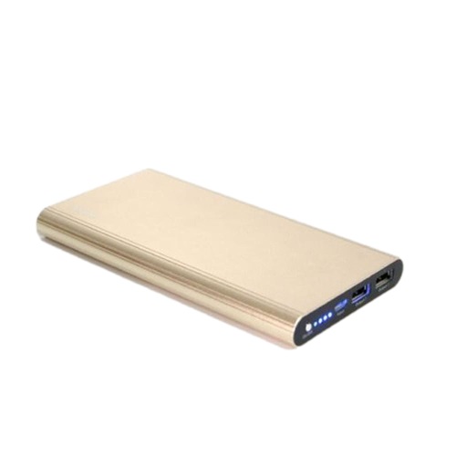PZX Wired Power Bank, 20000 mAh, 2 USB Ports - Gold