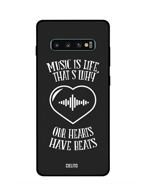 جراب ظهر سيليتو بطبعة عبارة Music And Heart Beats لسامسونج جالكسي S10 بلس