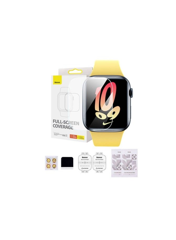 Baseus 2-Piece 40mm Screen Protector with 2 Cleaning Kits and Scraper for Apple Watch 4-5-6-SE-SE 2 - P6001510B201-00