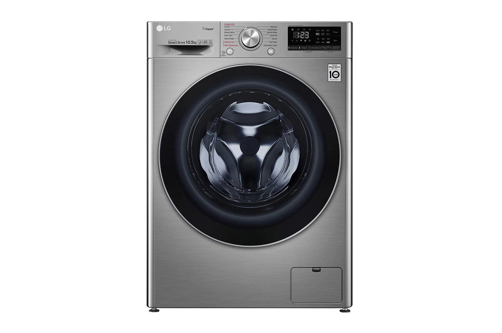 LG Vivace Front Load Automatic Washing Machine, 10.5 KG, Silver- F4V5RYP2T