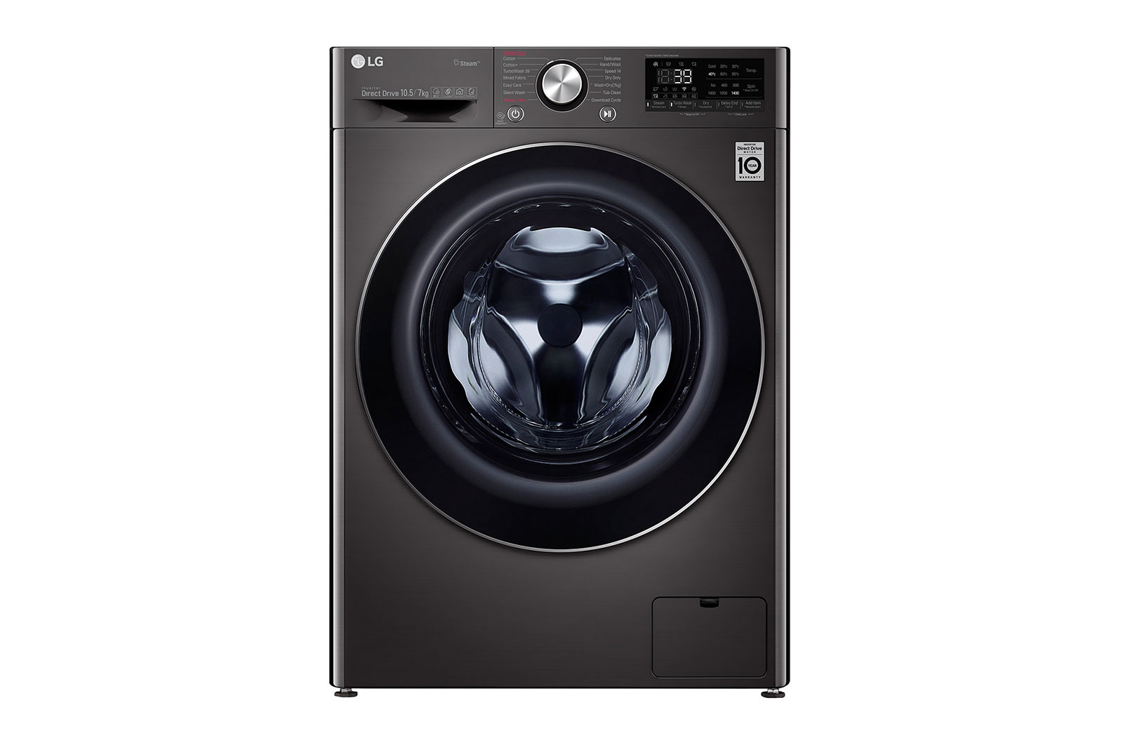 LG Vivace Front Load Automatic Washing Machine with Dryer, 10.5 KG, Black Steel - F4V9RCP2E